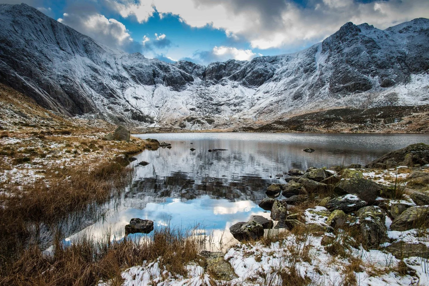 South over a winter lake 