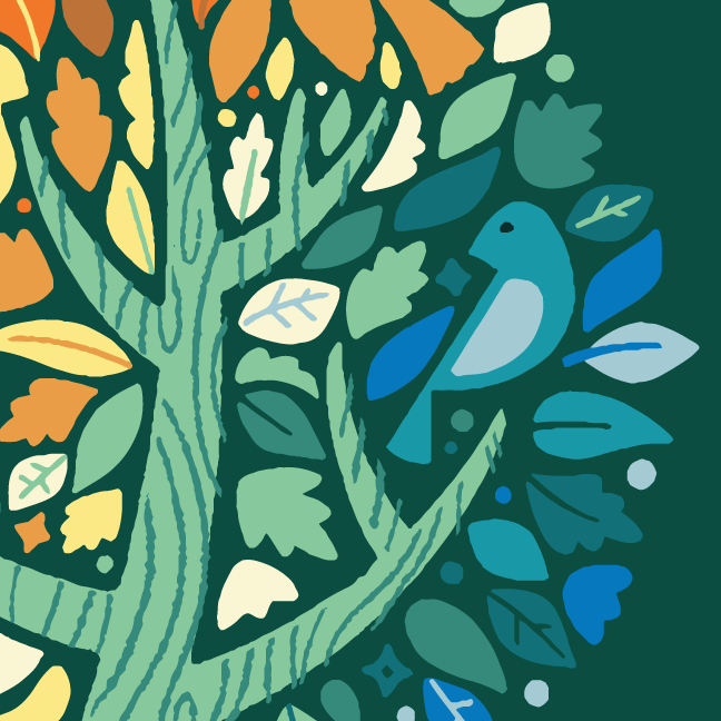 Salvation Army bird in a tree poster