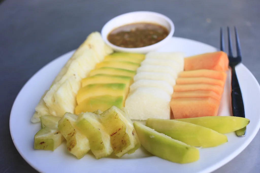 Rujak: fruit with a spicy dipping sauce.