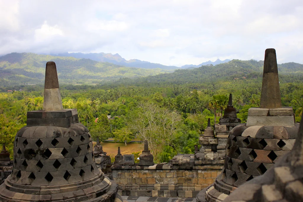 View from Borobudur temple, Java.
