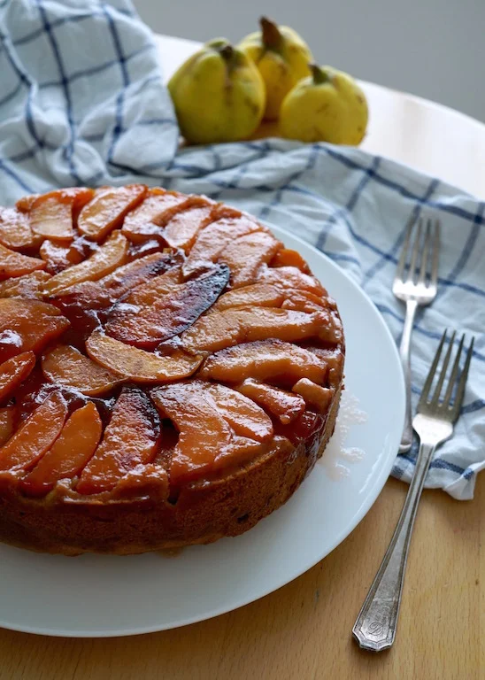 Quince, olive oil and spice upsidedown cake — Nutmegs, seven