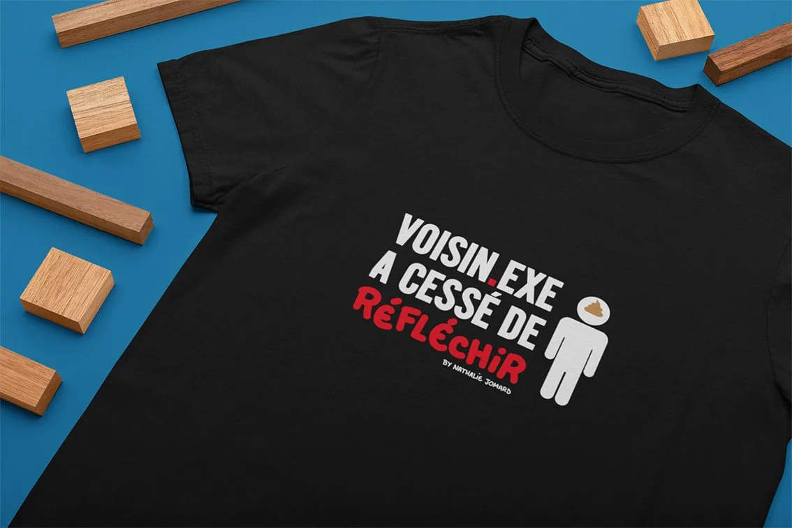 Voisin exe a cessé de réfléchir - Même les licornes boudent - T-shirt unisexe en coton bio8.jpg