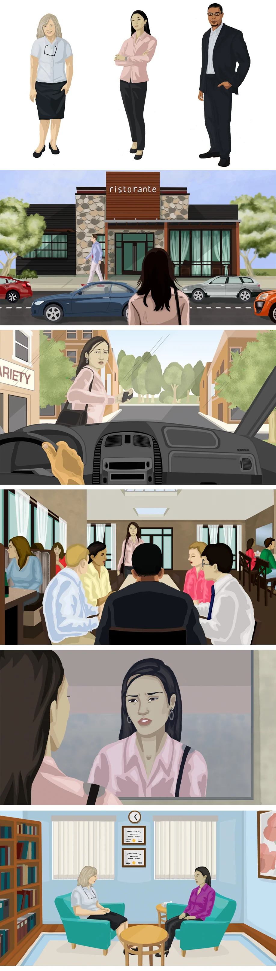     Artwork for a series of ‘face in the hole’ scenes to be featured in TV spots comparing a good retirement to a great retirement.   Illustration: &nbsp;Lisa Collins   Creative Agency: &nbsp;Phanta Media   Client: &nbsp;Sunlife Financial 