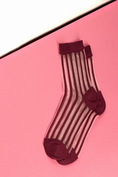 Tabio Striped Mesh Socks