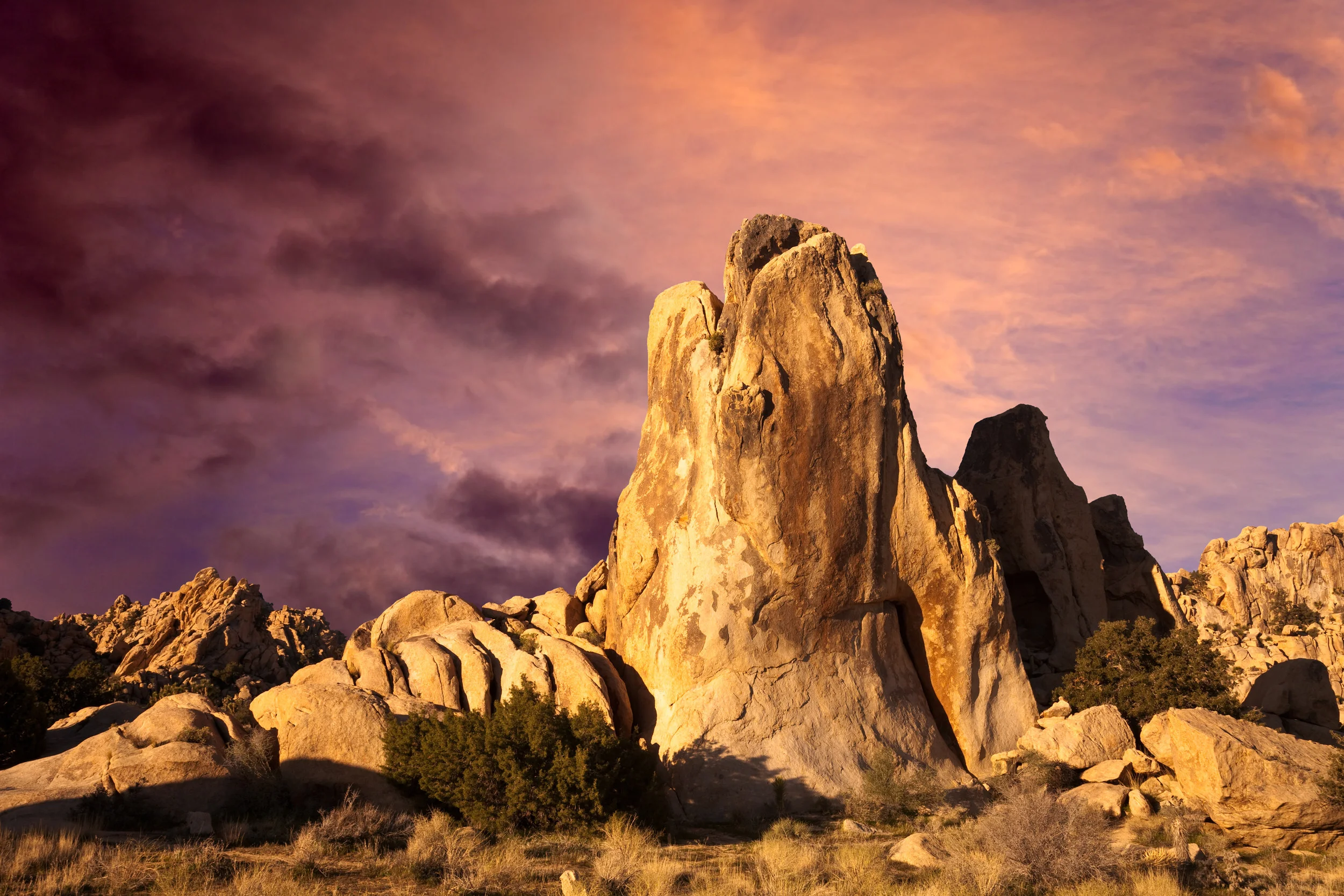 A Dramatic Sunrise Over Rock Formations In Joshua Tree National Park (Photo: Nickolay Stenev/Shutterstock)