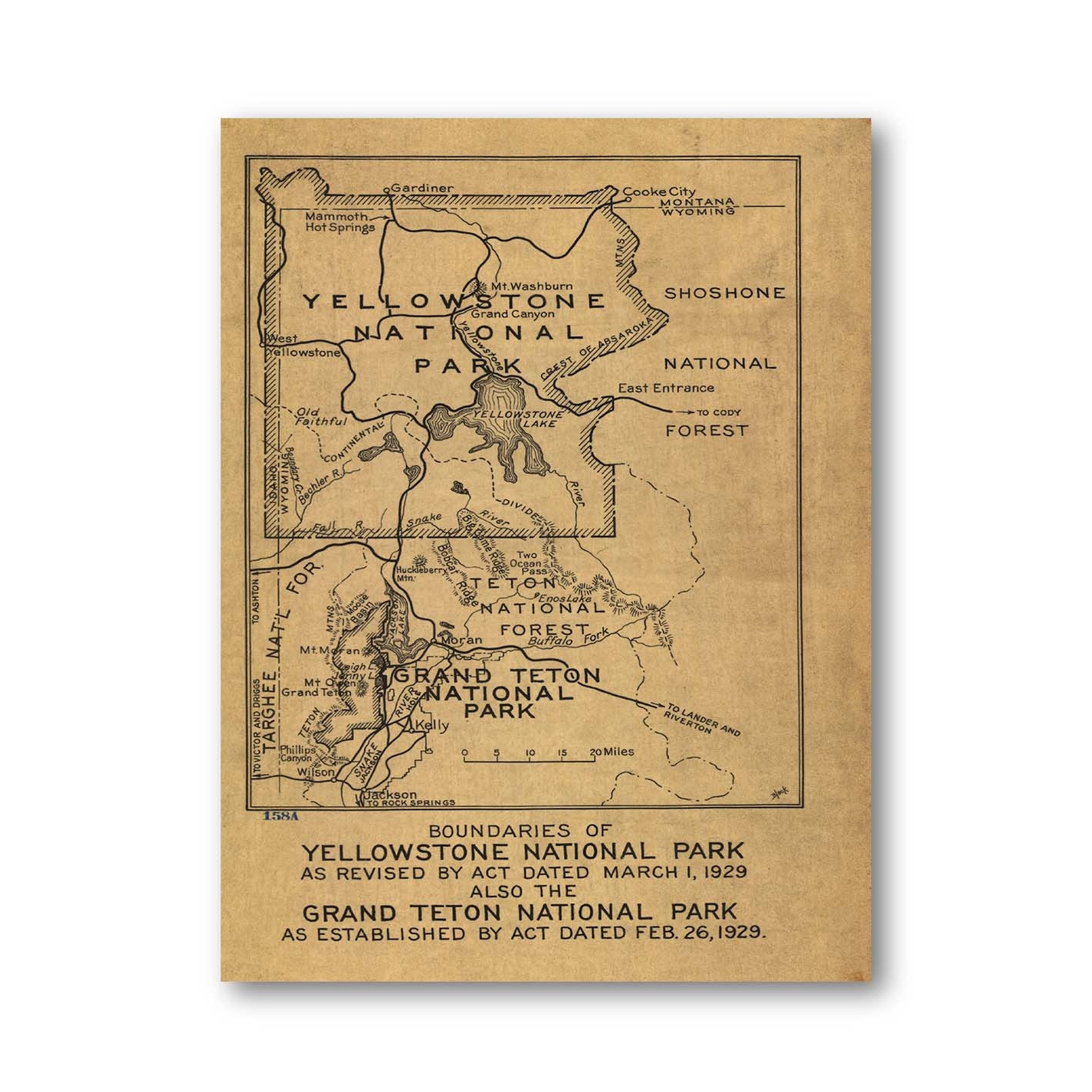 Yellowstone National Park Map - Grand Teton National Park Map