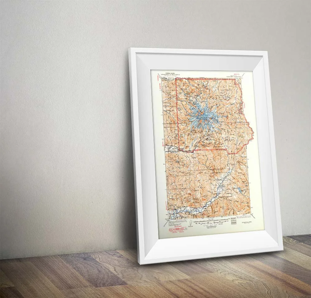 Mount Rainier National Park 1928 USGS Topographical Map