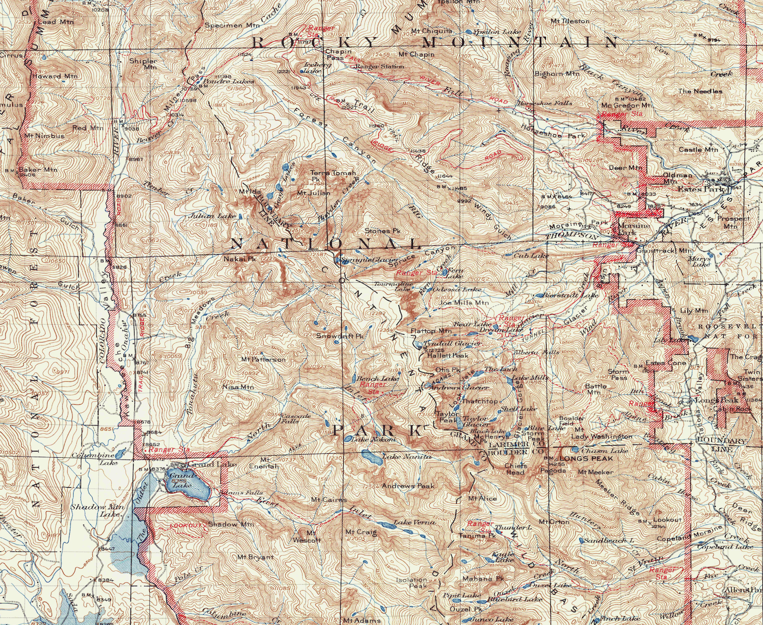 rocky mountain national park map