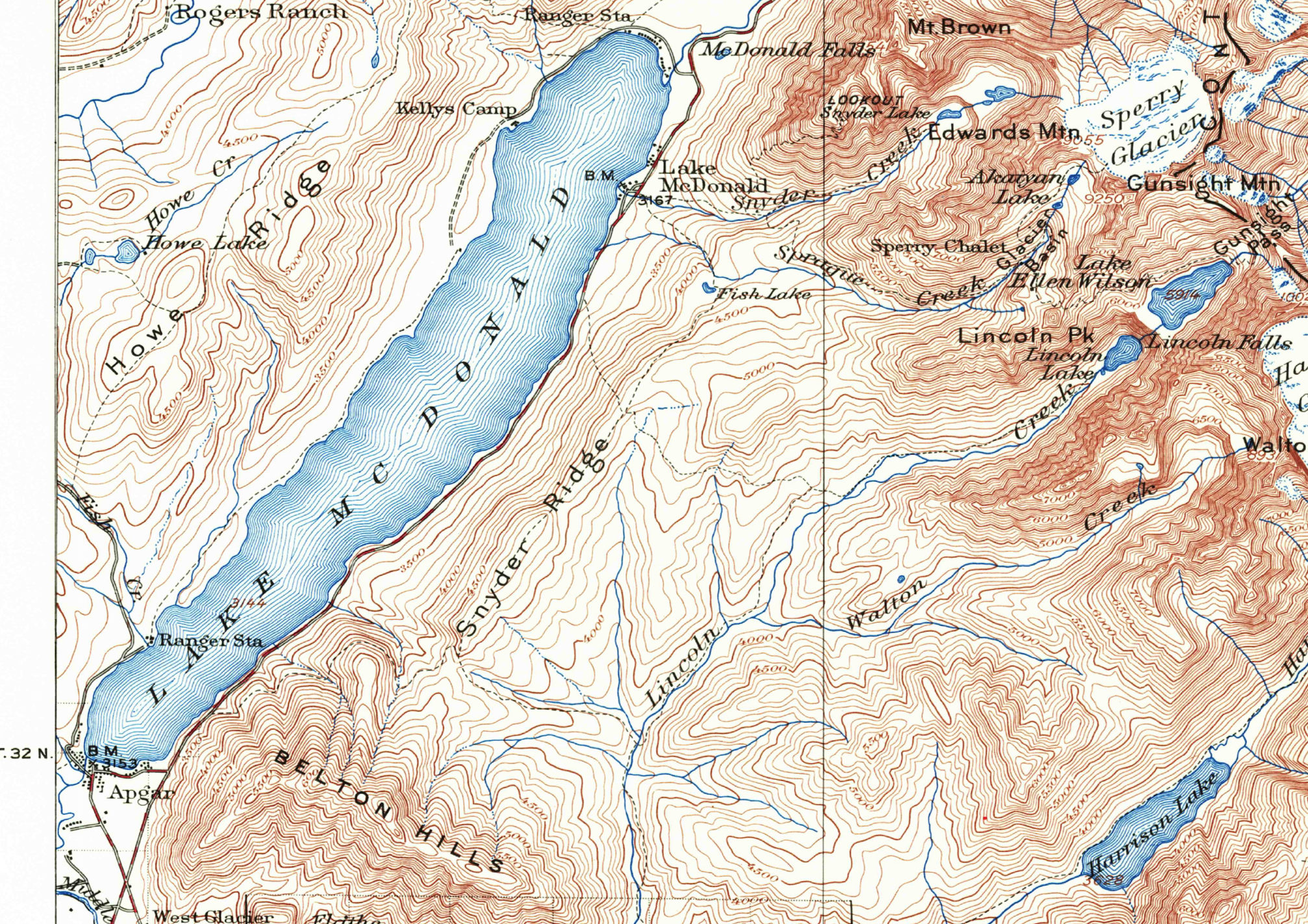glacier national park map