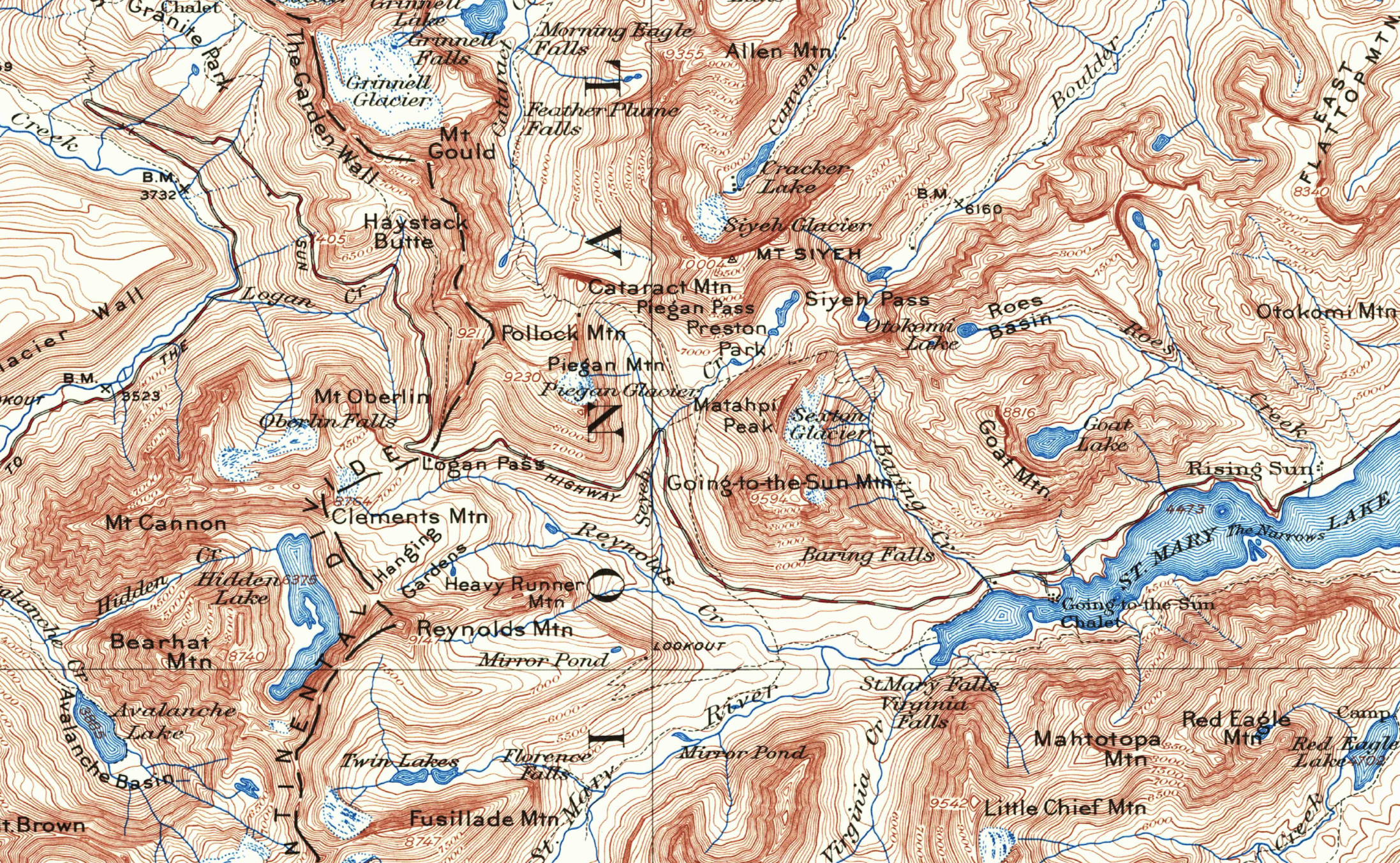 glacier national park map