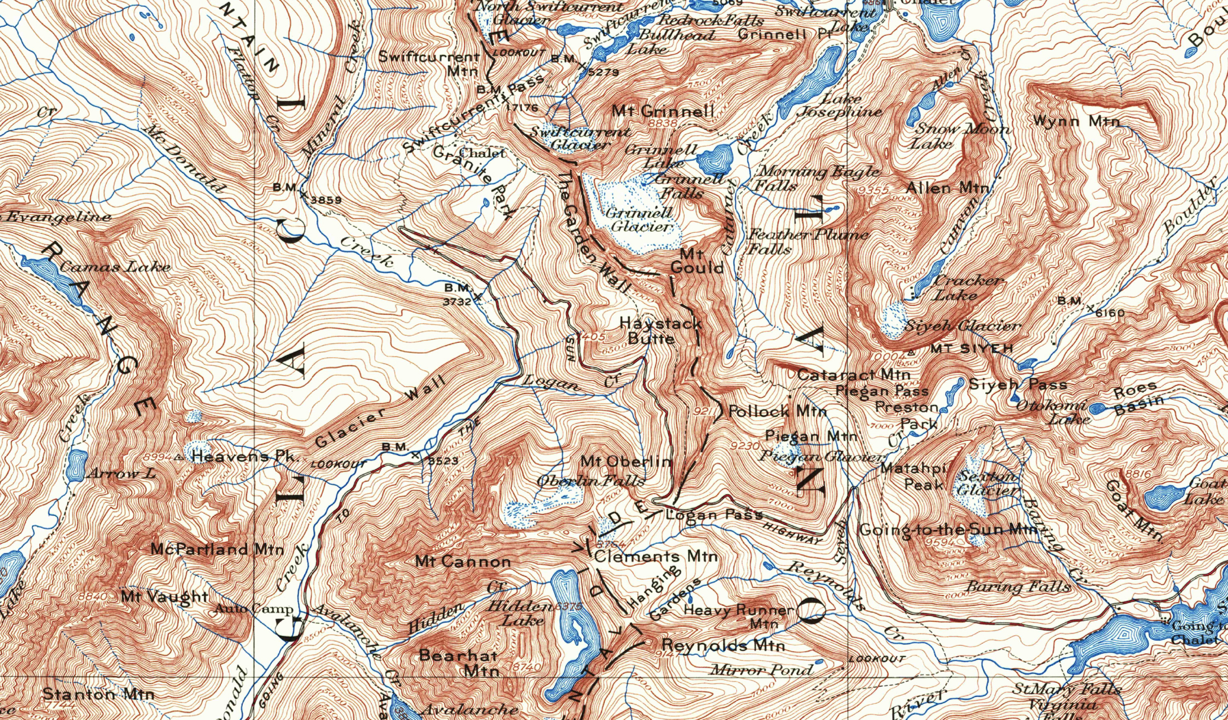 glacier national park map