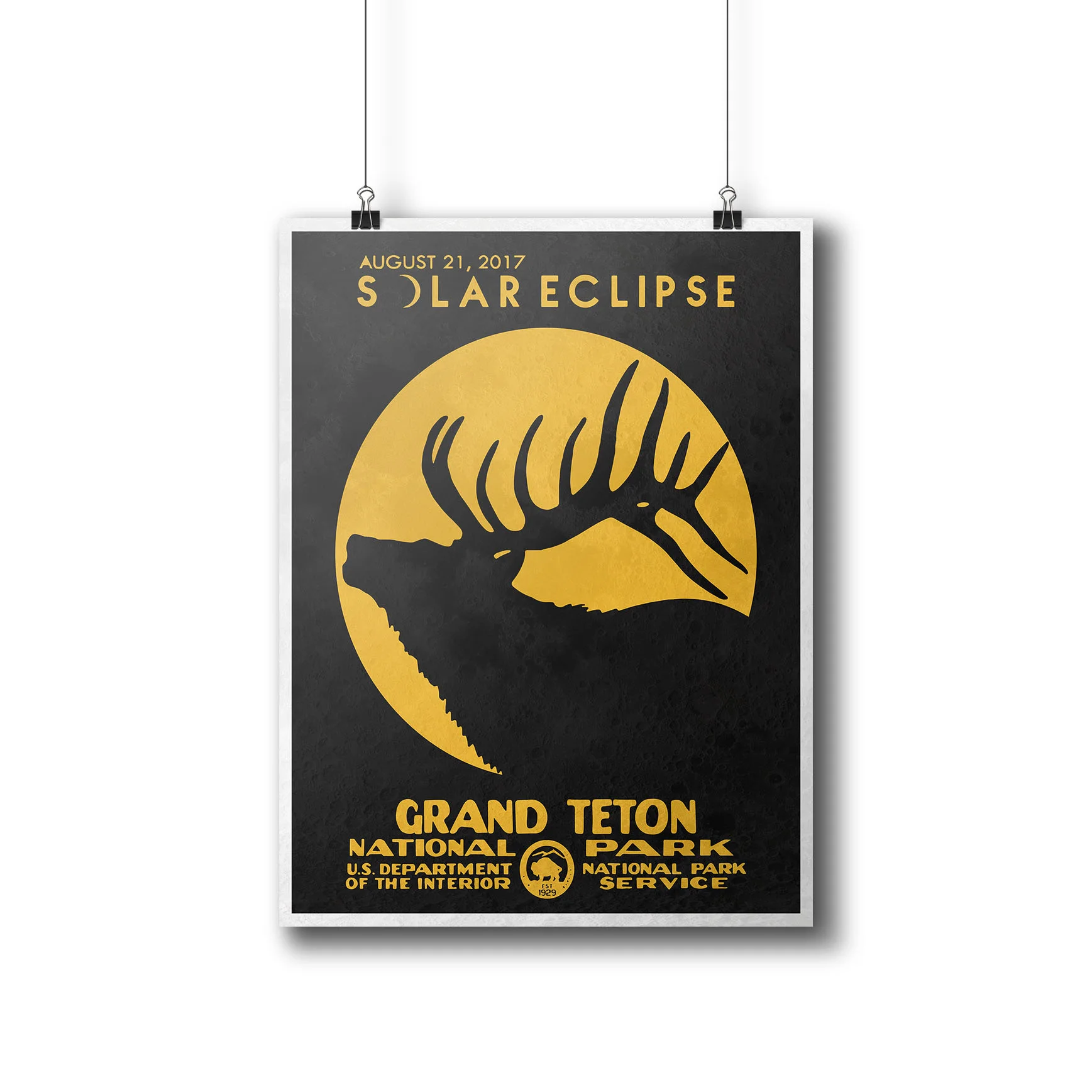 Grand Teton National Park Solar Eclipse 2017 Poster