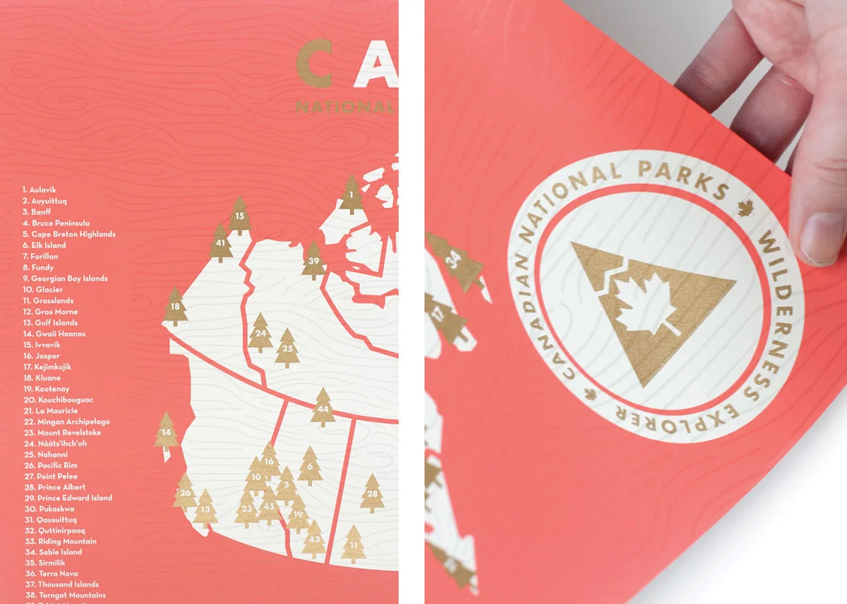 Canada National Parks 18x24 Checklist Map Screen Print