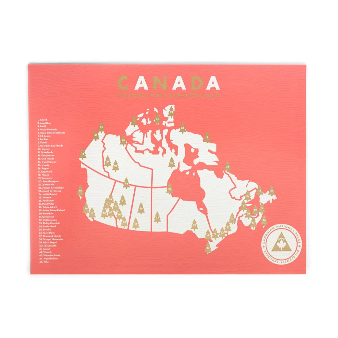 Canada National Parks 18x24 Checklist Map Screen Print