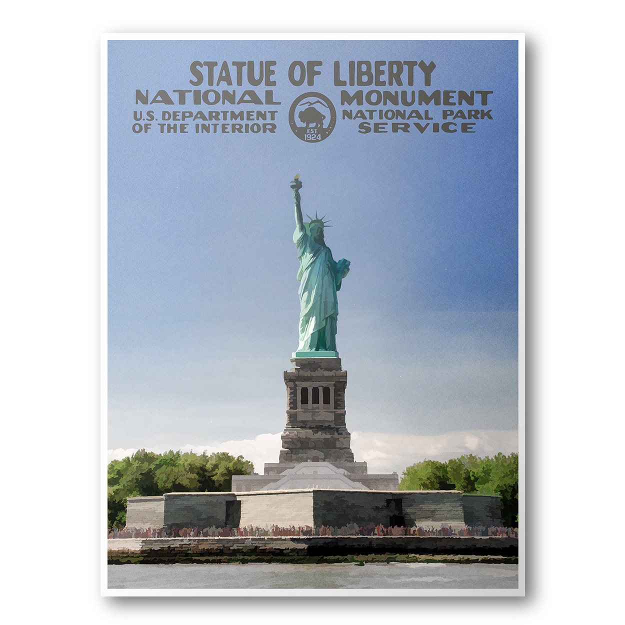 Statue Of Liberty National Monument Poster | National Park Poster | National Park Postcard | National Park Print | WPA Poster