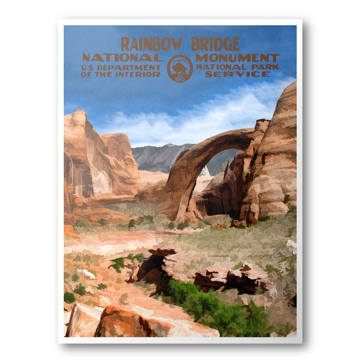 Rainbow Bridge National Monument Poster | National Park Poster | National Park Postcard | National Park Print | WPA Poster | WPA Postcard