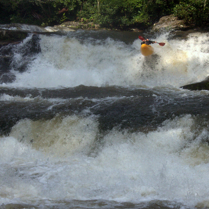 Here I'm getting deflected straight up, with little redirection to the side - photo by Jeff Moore