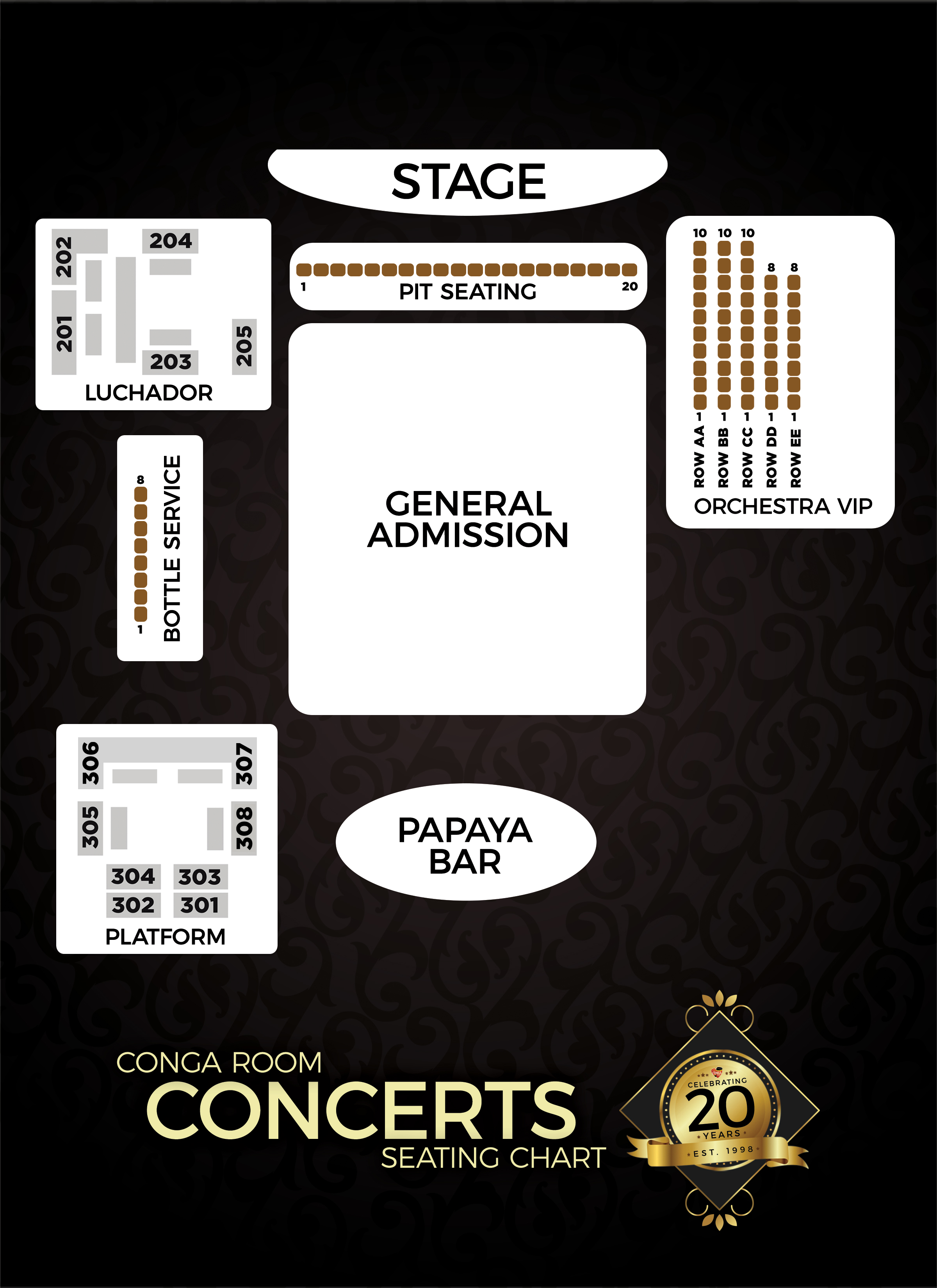 Conga Room Seating Chart