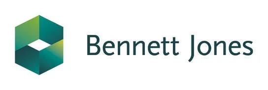 Logo featuring a 3D geometric shape and the text 'Bennett Jones'