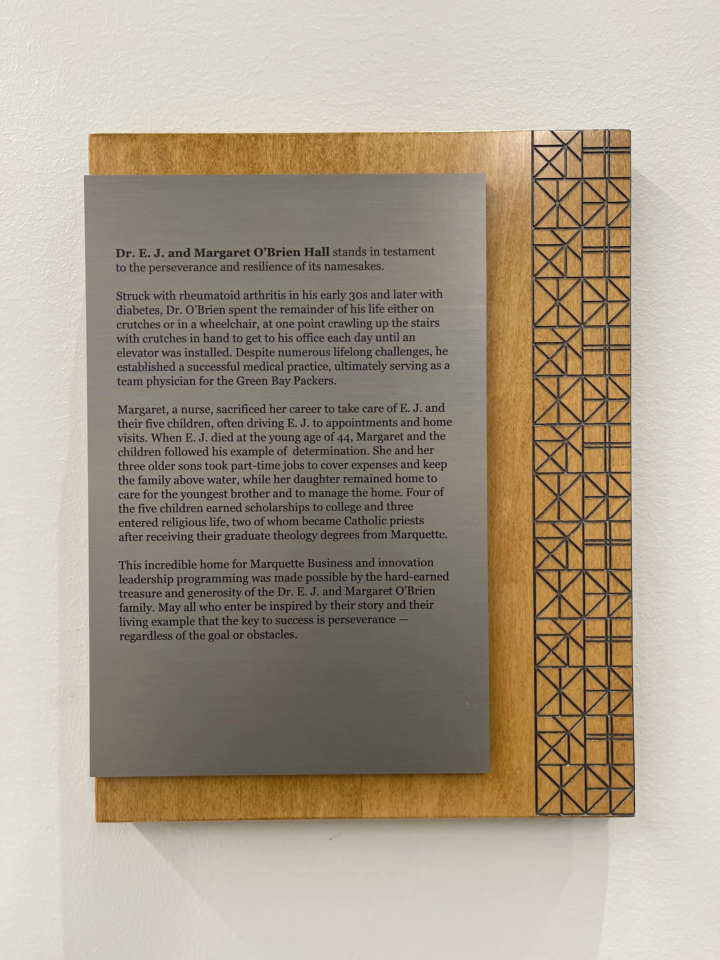 Marquette University | College of Business Administration | Donor Recognition | Milwaukee Wisconsin