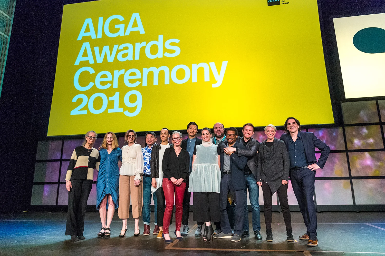 AIGA National Board members at the 2019 AIGA Design Conference and Awards Ceremony chaired by Ashleigh Axios, April 6, 2019. (Photo by Frank Aymami Photography )