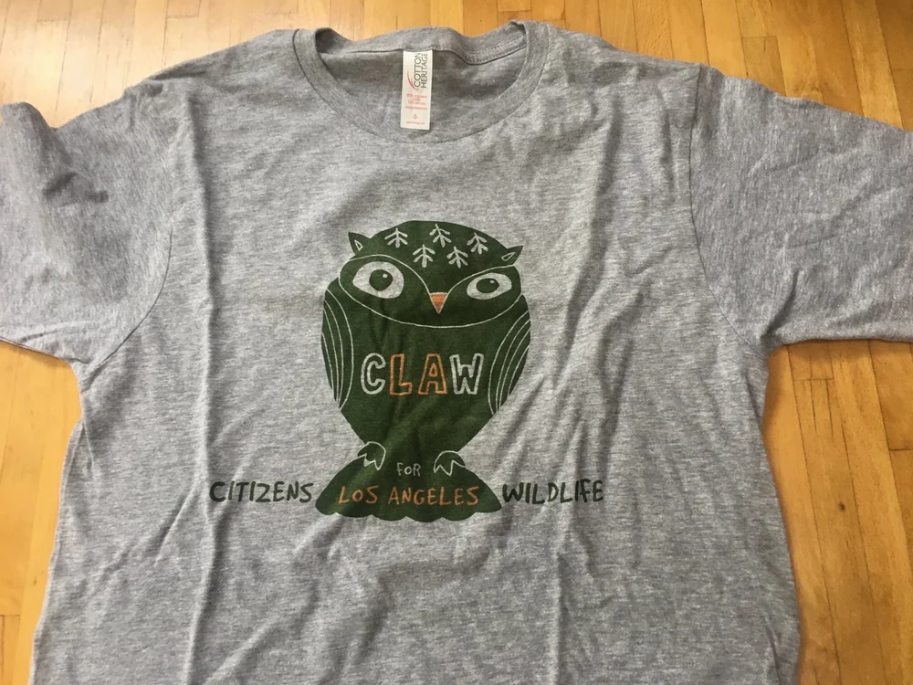 Owl T-Shirt for Adults - Grey — Citizens for Los Angeles Wildlife