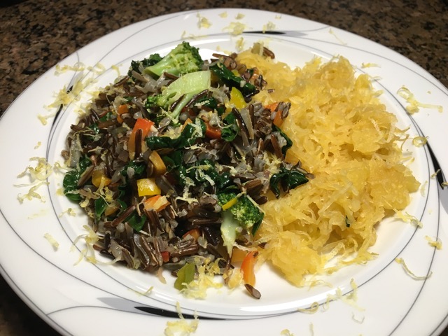 Wild Rice Salad with Spaghetti Squash created in Connie's Kitchen