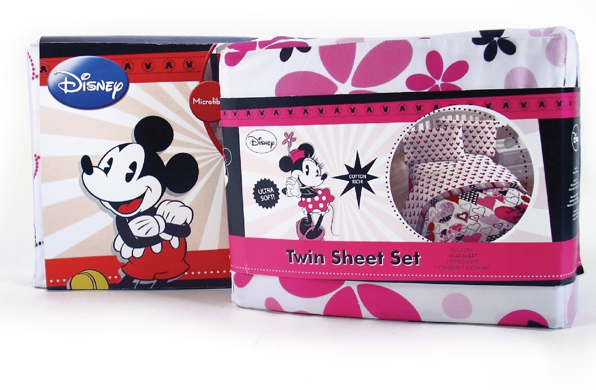 Mickey branded bedding packaging