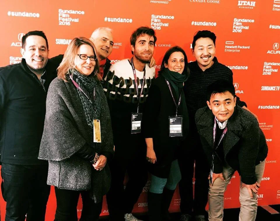 L-R: EP James Kuan, Producers Kelly Thomas and David Ariniello, EP Mattia Bogianchino, Producer Giulia Caruso, Director Andrew Ahn, Producer/ DOP Ki Jin Kim