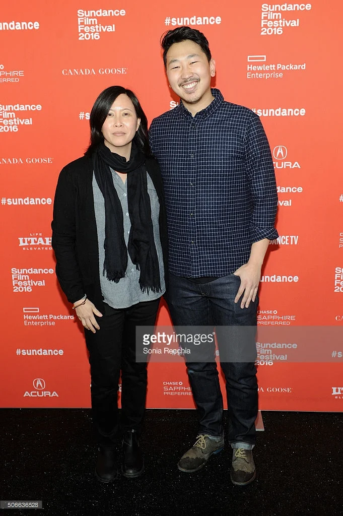 Sundance programmer Kim Yutani and director Andrew Ahn at the premiere of Spa Night.