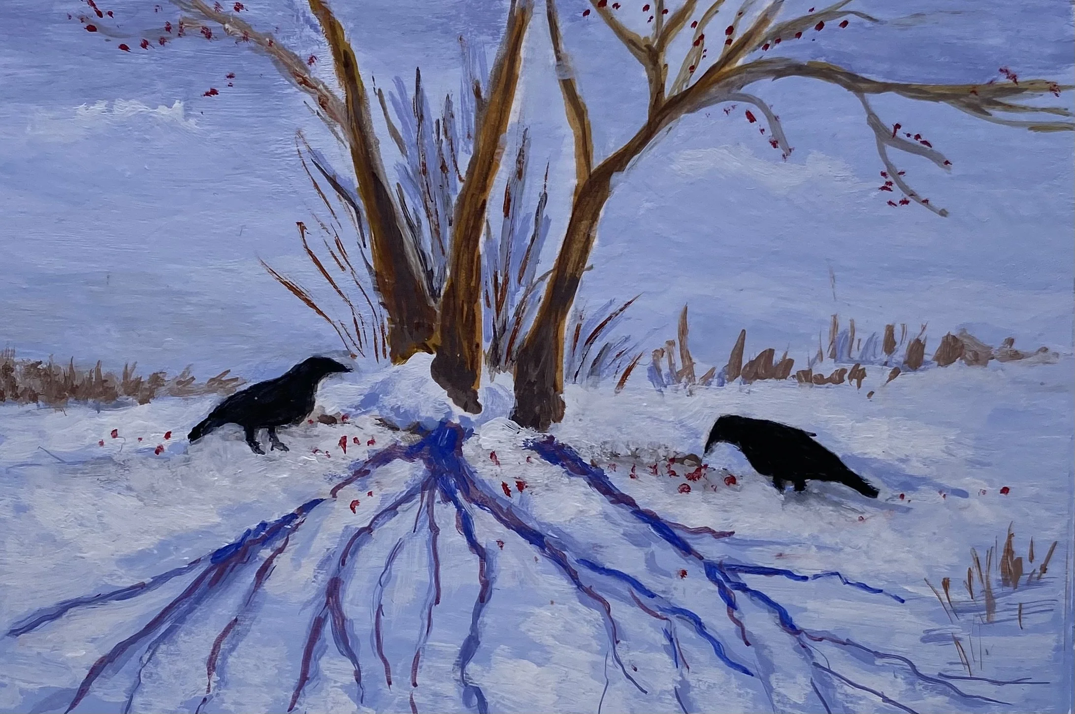 Crows In Snow 5x7
