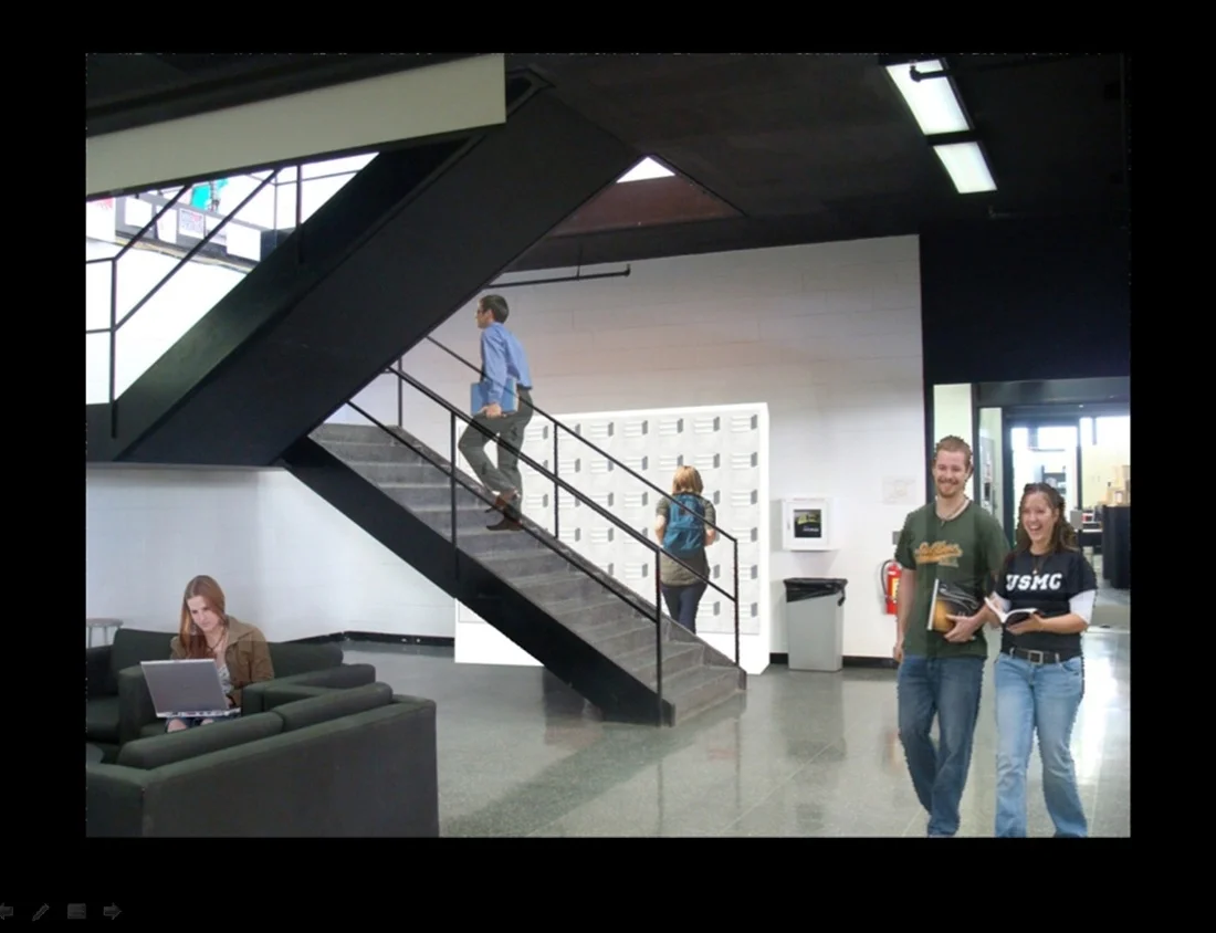  Based on initial feedback from a few commuter students, we modified our design to include&nbsp;multiple accessibility sites, including the Architecture school, as seen in this rendering. 