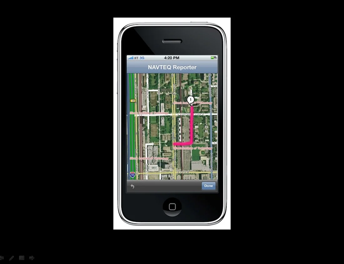  The "Draw an alternative route" option in action, optimized for the touch screen. 