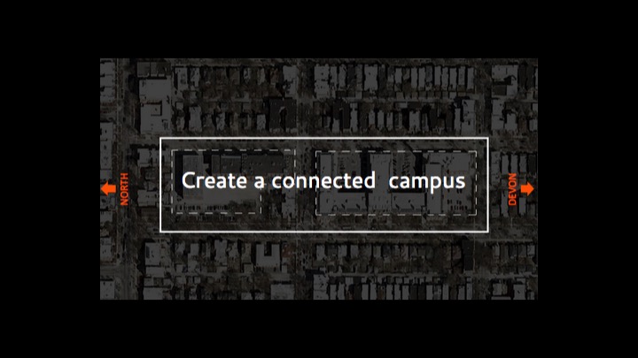 One of our project goals: create a cohesive campus between the two schools to promote a sense of community well-being.