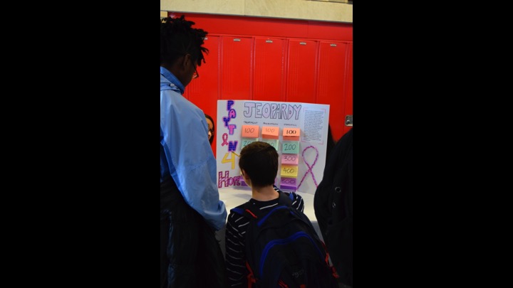 We set up a booth to raise awareness about health and safety amongst students and their parents 