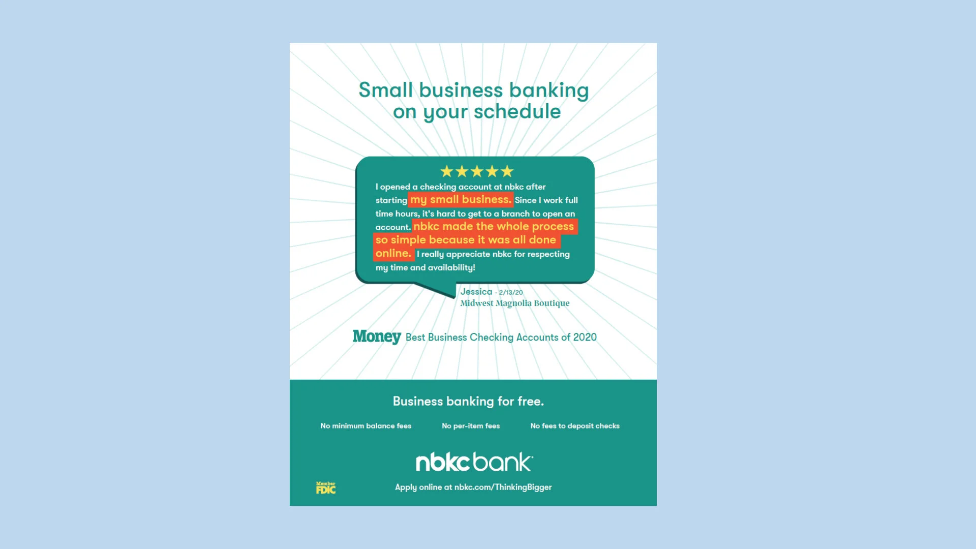  A small ad featured in the Kansas City Business Journal showing showing the importance of customer service for the business banking side of the bank. 