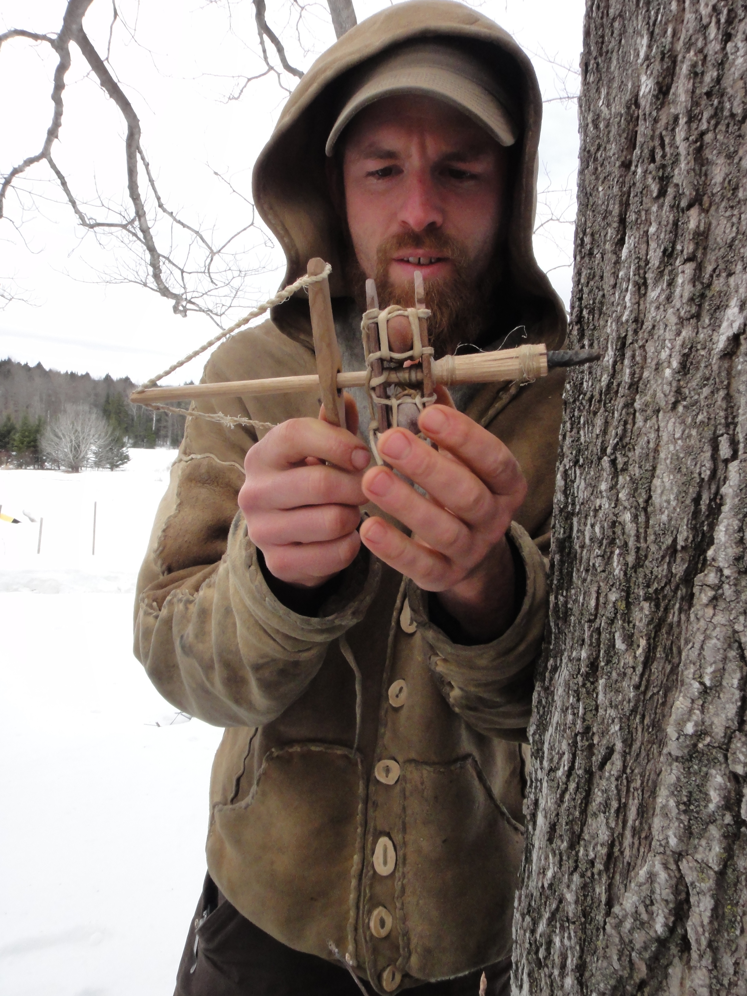 tapping maple with pumpdrill.JPG