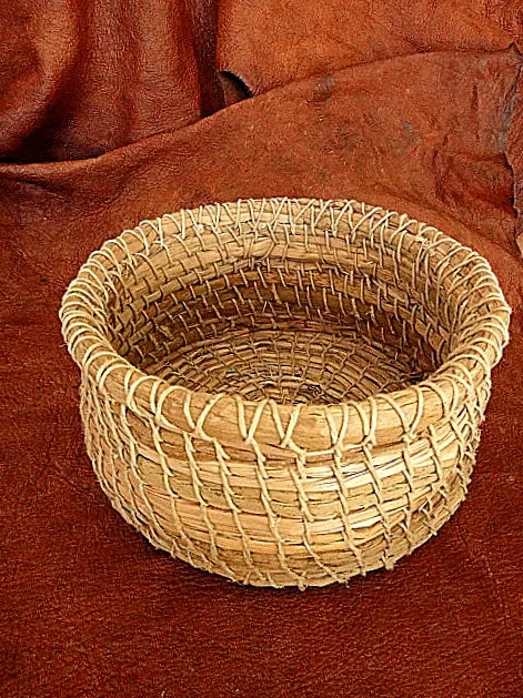 Coiled Cattail basket