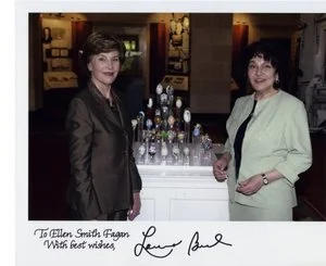 2007 White House State Easter Egg Display - Elle Fagan with First Lady Laura Welch Bush - and First of a gallery here of key events in the career so far.... this one so memorable that it has its own page here - God Bless America.