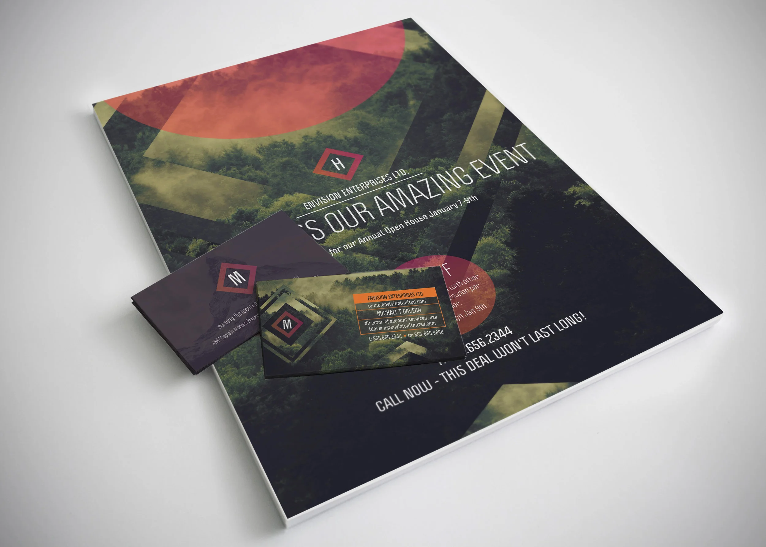 Landscape Geometic - Generic Business - Flyer and Business Card - 2017