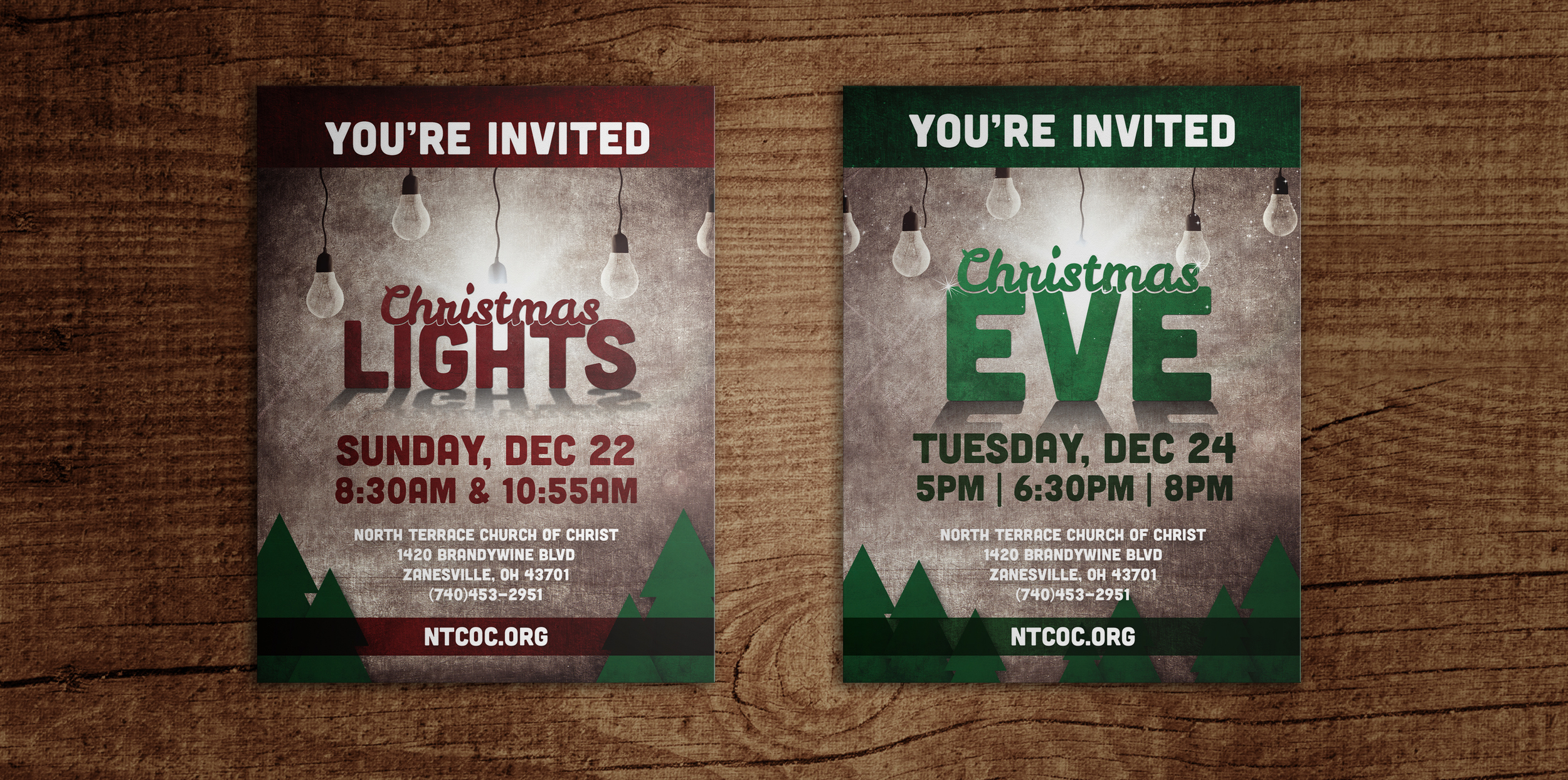 Invitations for Christmas series at North Terrace Church of Christ