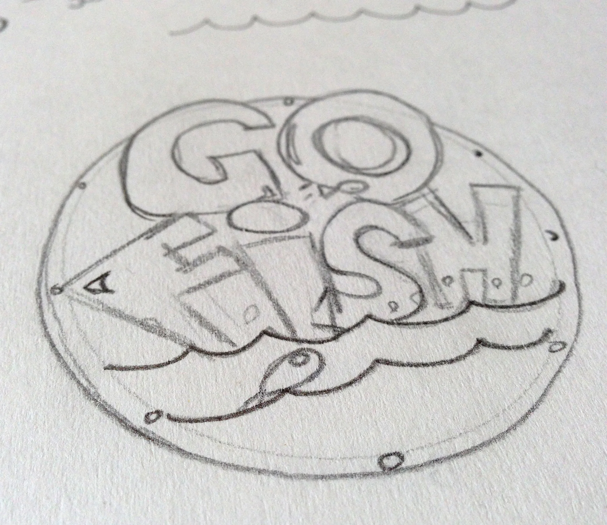 Before taking it to the computer, I did a quick sketch of my idea for the main graphic.