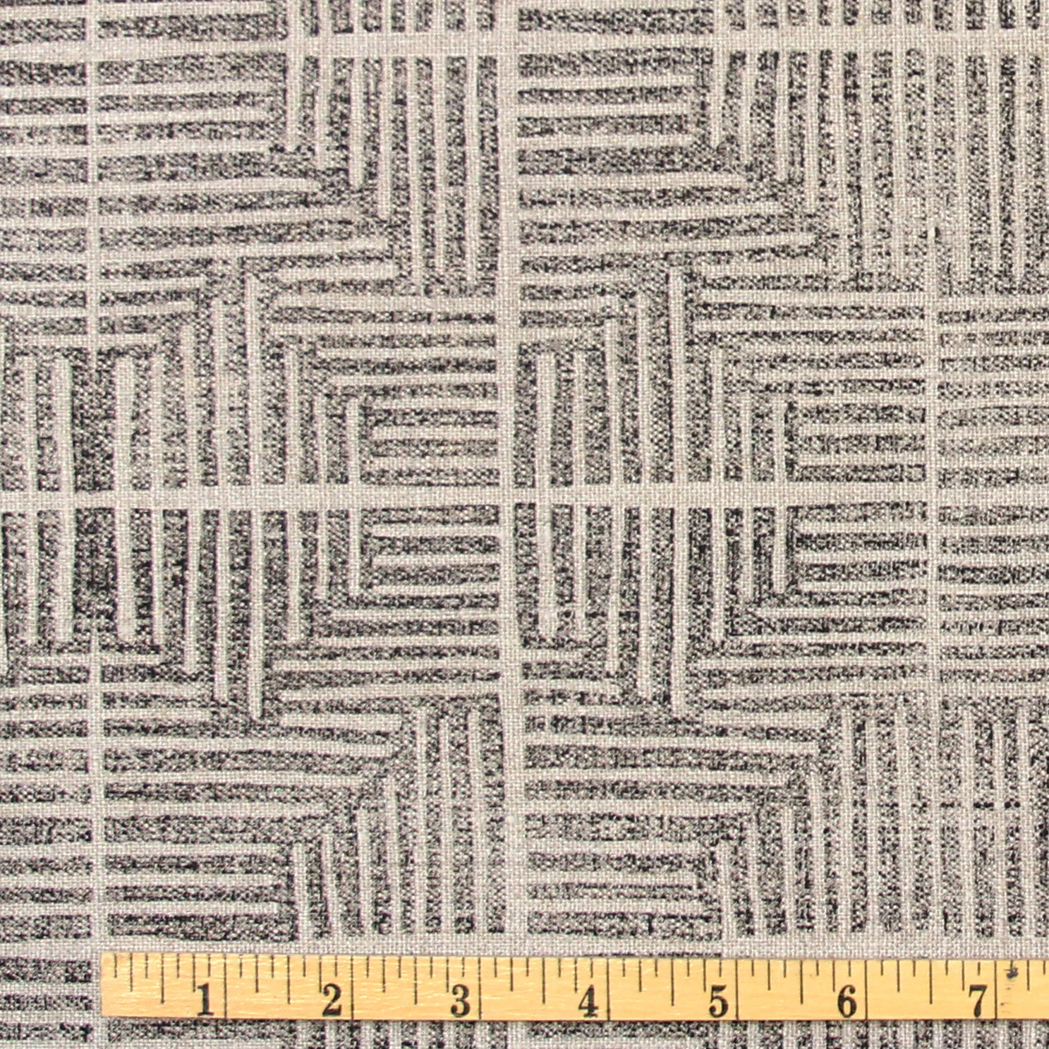 Hand Block Printed Fabric, Architectural, Custom, Home Decor, Linen, Antique Parquet