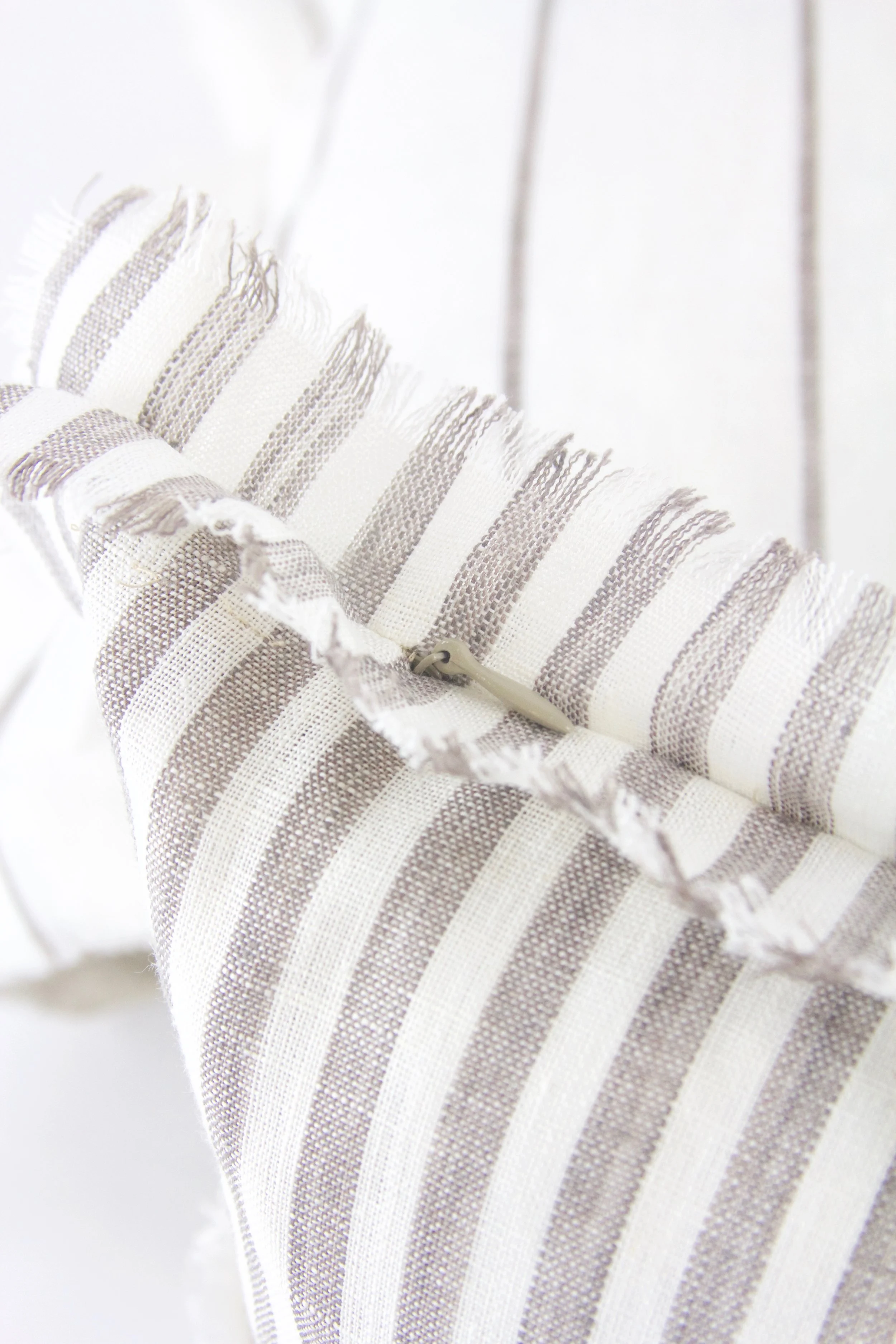 Striped Pillow with Fringe