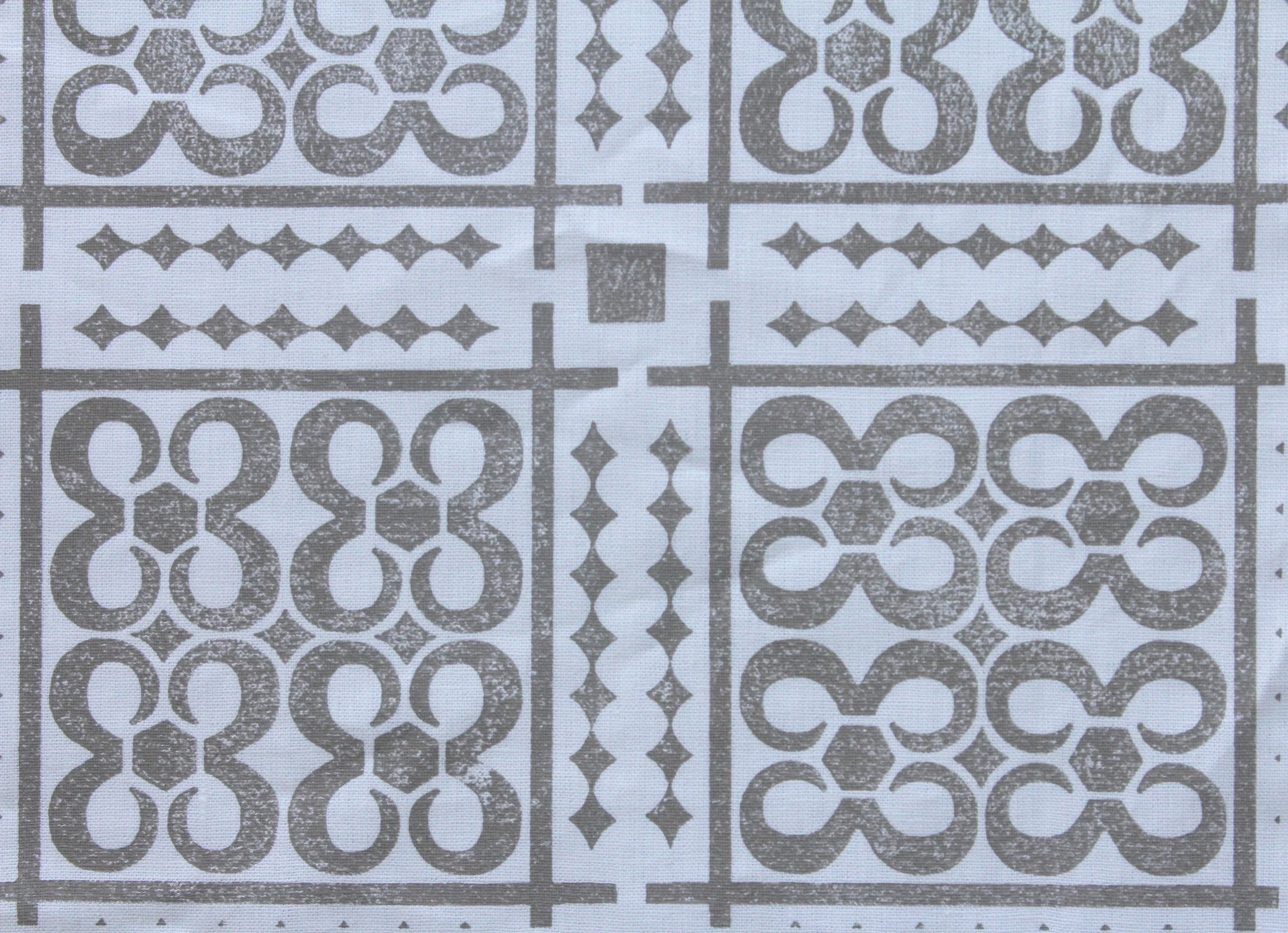 Handprinted Fabric by the Yard Tile, Linen, Home Decor, Bespoke Design, Block Printed, Made By Hand Textiles, Custom, Architectural Prints