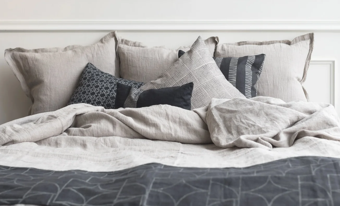 Handmade Bedding, Linen Pillows, Blankets, Custom, Throw, Antique Parquet