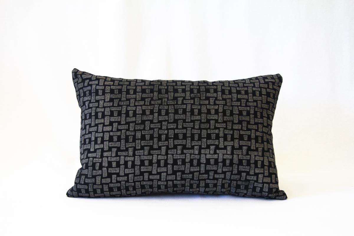 Woven Brick, Block Printed Pillow, Custom Made, Linen, Home Decor, Throw Pillows