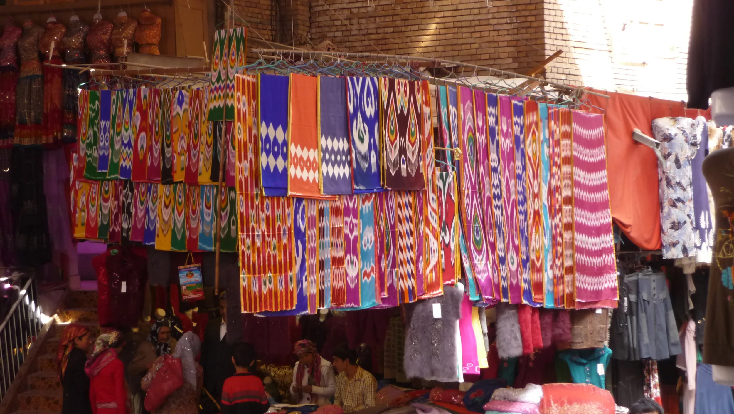 Fabric market in Kashgar, China