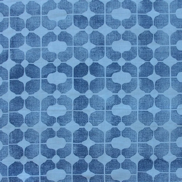 Mod Mosaic, Mid Mod, Bespoke, Handmade, Handprinted, Block Printed, Made By Hand, Linen, Custom Textile, blockprinted