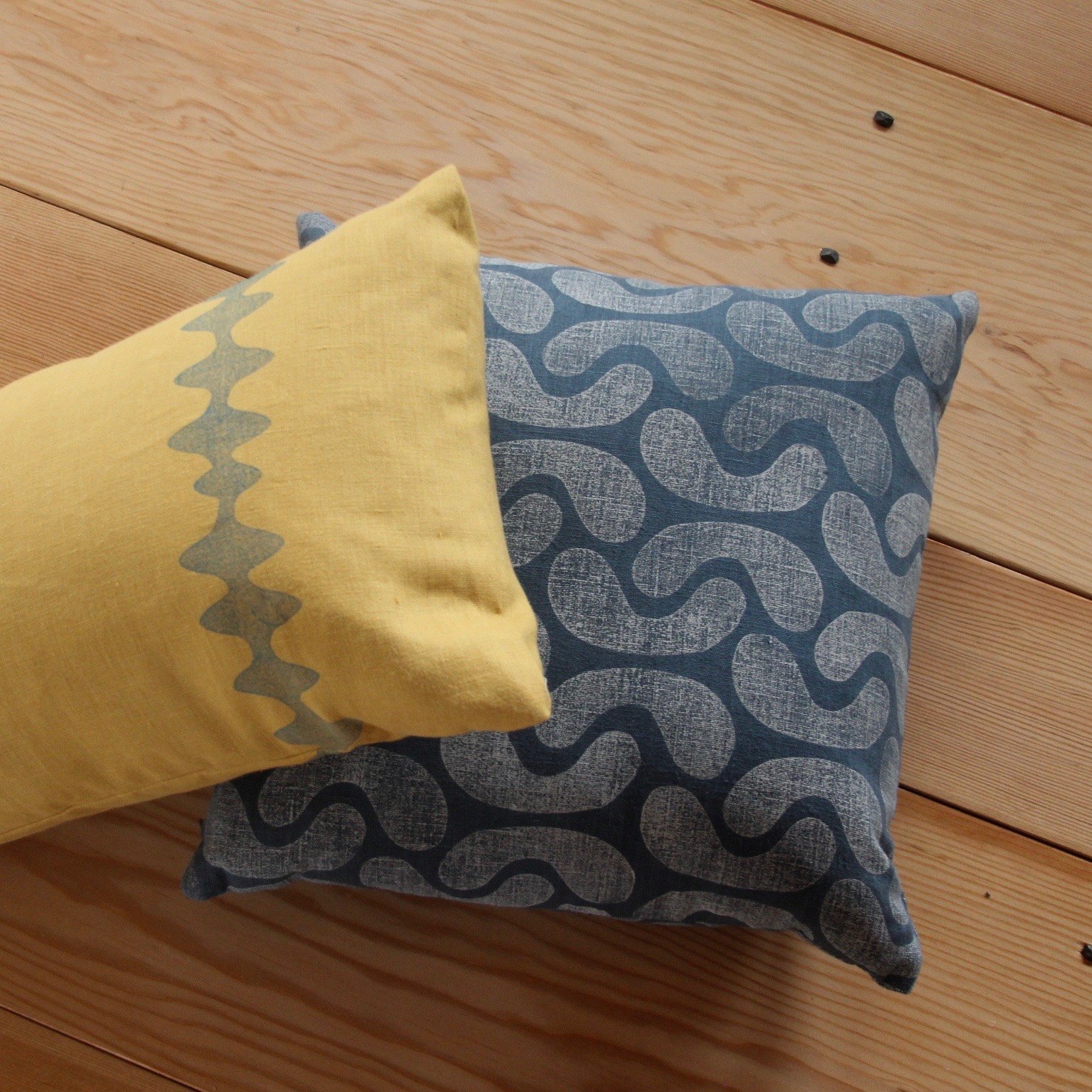 Mid Century Modern, textiles, blockprinted fabric, home decor, pillows, made local